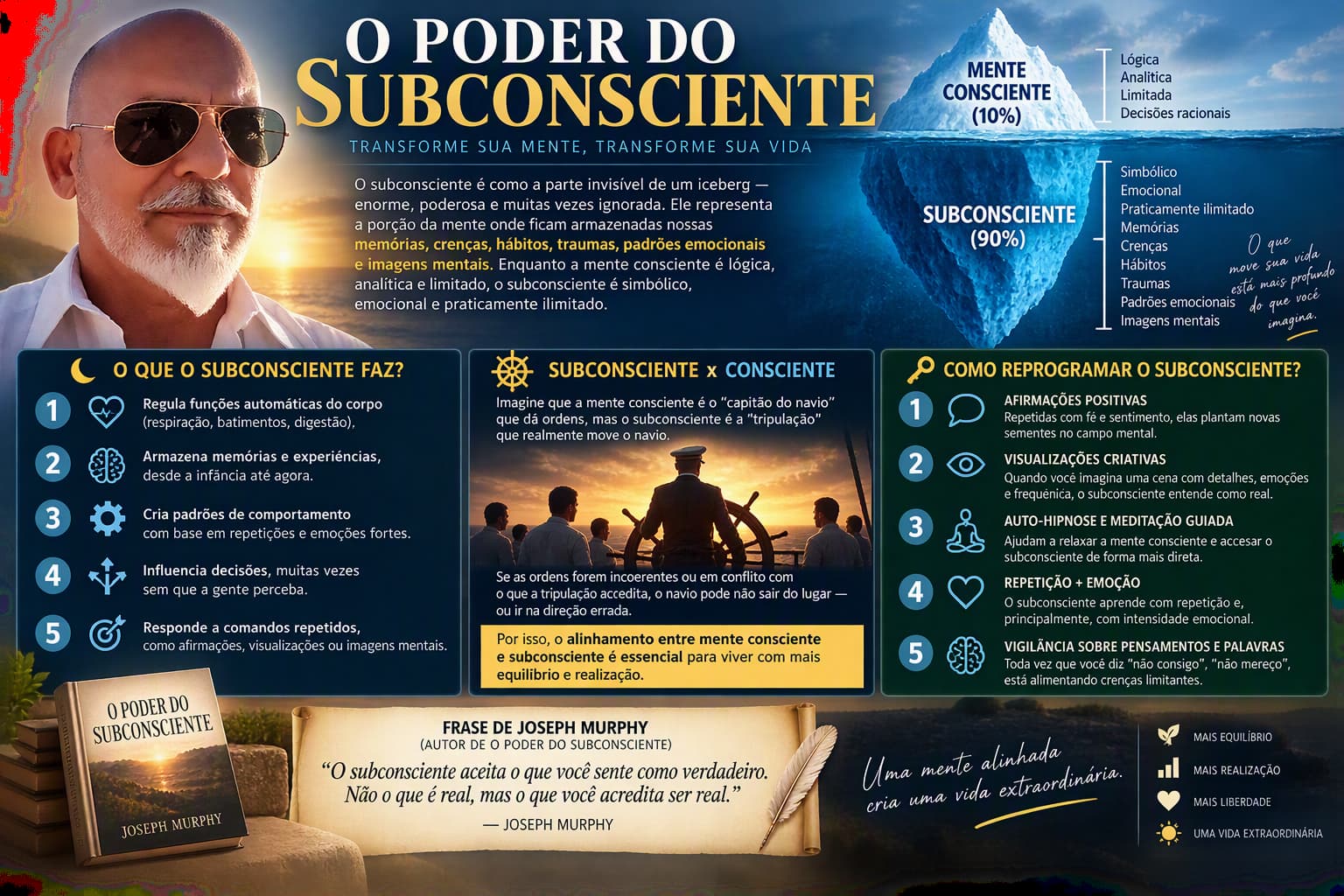 O subconsciente é como a parte invisível de um iceberg